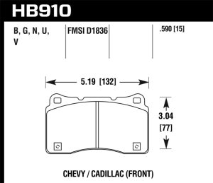 Cadillac XTS Brake Pads - Front - Hawk Performance - HPS 5.0 - `15-`16